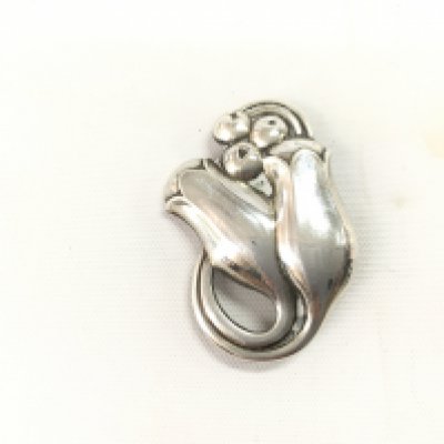A Georg Jenson silver tulip brooch model number 100. Postage A
