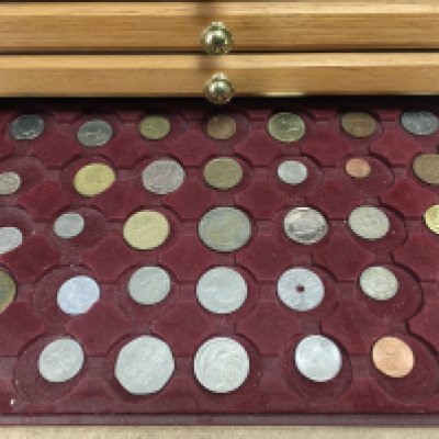 A collection of assorted world coinage.