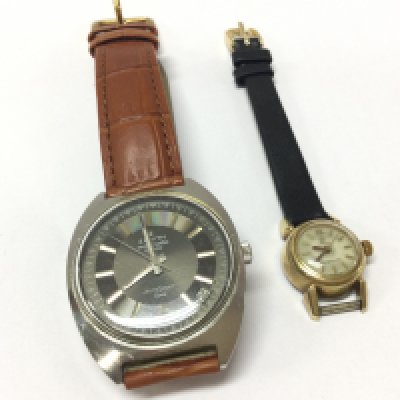 An Omega Ladymatic watch and a Zenith Automatic 28800 auto sport luxe. Both seen working. Postage category A