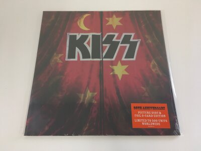 A limited edition 25th Anniversary Kiss Psycho Circus picture disc with inserts. Limited to 500 worldwide. Mint and unplayed.