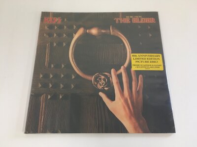 A limited edition 40th anniversary Kiss Music From The Elder picture disc with 3D lenticular litho. Mint and unplayed.