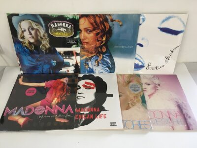 Six Madonna LPs and an EP, mostly sealed 180g examples comprising Erotica, Music, Ray Of Light and others. Includes coloured vinyl.