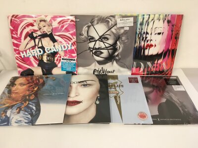 Seven 180g Madonna LPs comprising Hard Candy, Madame X, Rebel Heart and others, all sealed and includes some on coloured vinyl.