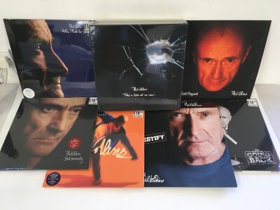 A record case containing a Phil Collins - Take A Look At Me Now 180g vinyl box set. Originally sold with just two discs the vendor has completed the set, some are still sealed.