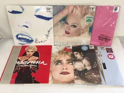 Six 180g Madonna LPs and a six track EP comprising Erotica, Bedtime Stories, Immaculate and others includes an RSD exclusive of the first album, mostly sealed.
