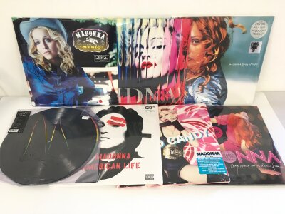 Seven 180g Madonna LPs comprising a limited edition Madame X 2LP picture disc, Ray Of Light, Confessions On A Dance Floor and others, all sealed.