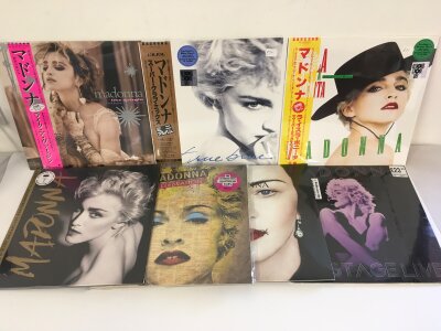 Seven 180g Madonna LPs and 12" singles including RSD exclusives, limited editions and coloured vinyl, all sealed.