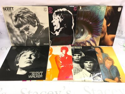 Eight Scott Walker and Walker Brothers LPs including Scott, Scott 2 and 3 plus others.