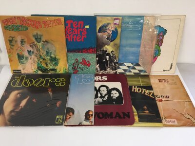 Ten blues and psych rock LPs by various artists including The Doors, Ten Years After, Traffic and others including a 180g remastered pressing of The Doors' debut LP.