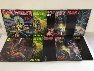 Twelve new Iron Maiden LPs comprising Killers, Bury The Hatchet, Scream For Me Rio and others  including some picture discs.