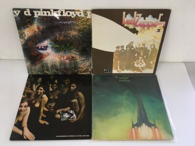 Four first UK pressings of LPs comprising Jimi Hendrix - Electric Ladyland, Pink Floyd - A Saucerful Of Secrets, Led Zeppelin II and Ramases - Space Hymns. Feelable scratches to all except Space Hymns.