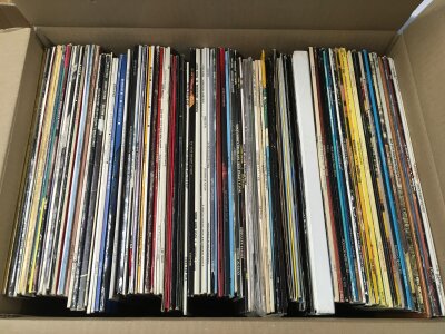 Two boxes of LPs and 12" singles by various artists including Paul McCartney, Marvin Gaye, Michael Jackson and many more,p.