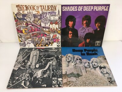 The first four Deep Purple LPs, later repressings. All vinyl VG+/ NM.