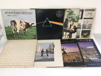 Eight Pink Floyd LPs comprising UK and foreign pressings of Dark Side Of The Moon, Atom Heart Mother, the 'Phang' sleeve version of A Nice Pair and others.