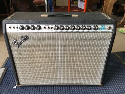 A 1980 Fender Twin Reverb Silverface amplifier, 135W, serial number F090614. Comes fitted with sought after Fender/JBL D120F orange basket speakers,