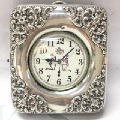 An Edwardian Goliath pocket watch with Memento Mori face and silver hallmarked case