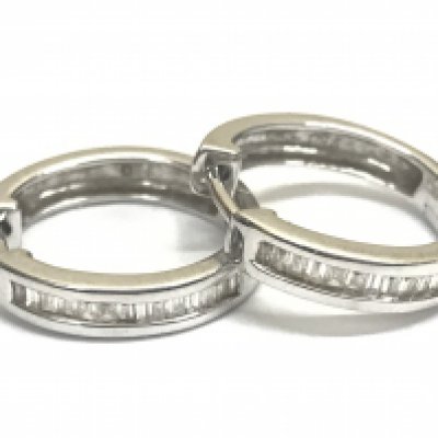 18ct white gold and diamond earrings , 5.1g total weight. Postage category A