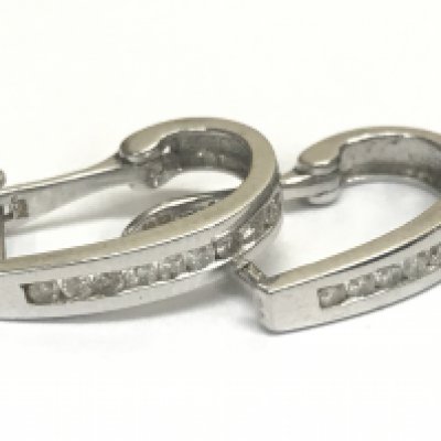 9ct white gold and diamond earrings , 1.9g total weight. Postage category A