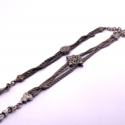 2 French white metal Albertines (A)- NO RESERVE