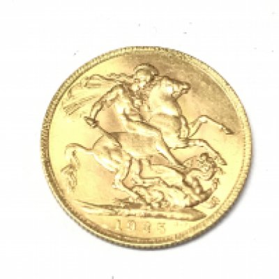 A 1925 full sovereign with South Africa mint mark. Postage A