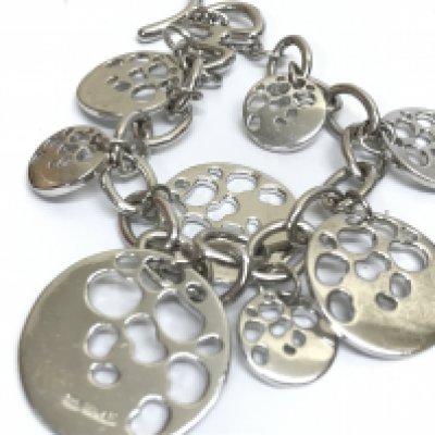 A sterling and diamond set HDIA/N bracelet . Postage category A