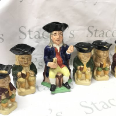 A collection of vintage Toby jugs including Wood & Sons, this lot cannot be posted