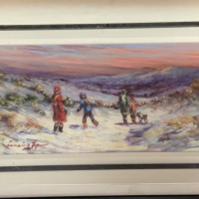 William Cunningham, 1946-Present, A framed 20thC Irish modern oil painting.