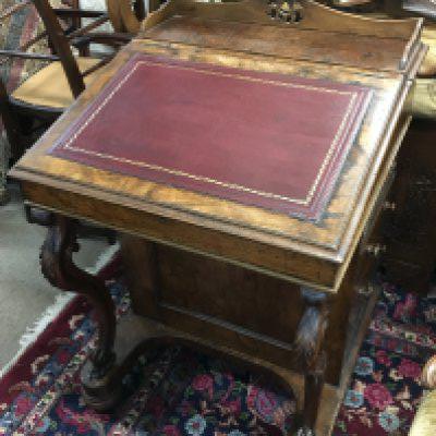 A walnut veneered davenport 60cm wide 85cm tall 62cm long