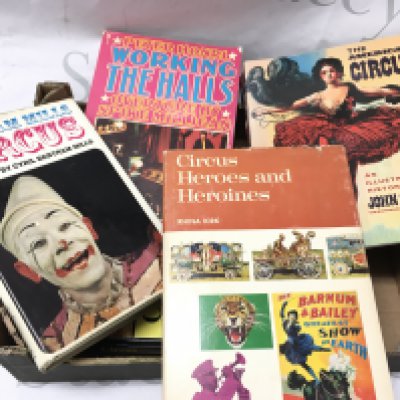 Four boxes of circus books.