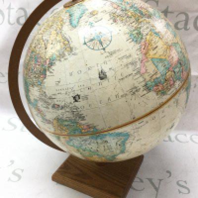Large American globe of the world with raised mountain areas , 39cm tall. This lot cannot be posted
