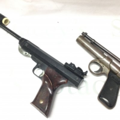 Vintage Air pistols Webley Junior 177 and an Italian R071 cal.45-177. Mechanisms have been tested and appear to be functioning (dry fire) This lot cannot be posted