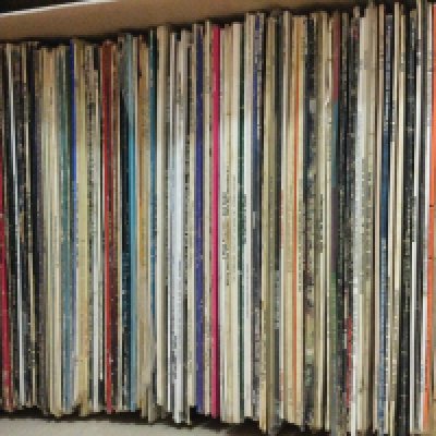 Two boxes of LPs and 78s by various artists including The Cure, Gene a Vincent, Michael Jackson and many more.