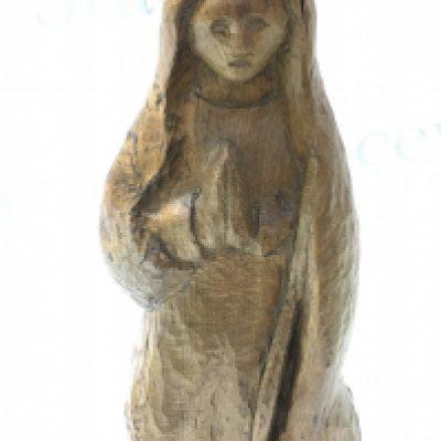 A 19th century oak figure of Mary ,46cm tall . This lot cannot be posted