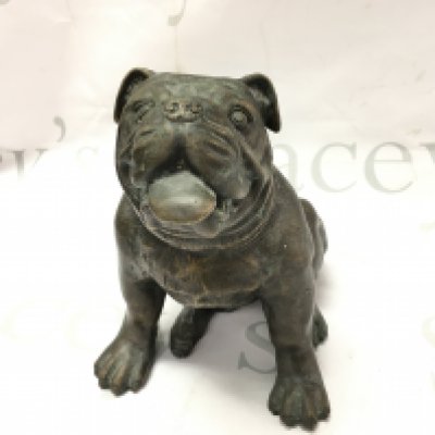 A Bronze British Bulldog figure , 16.5cm tall. Postage category B