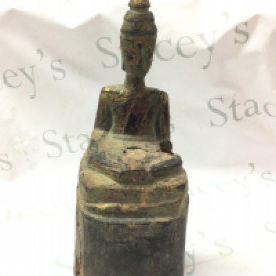 A Seated Carved Wooden Deity , 42Cm tall. This lot cannot be posted