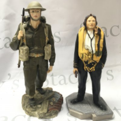 Worcester ashmor Royal Navy fleet air arm pilot porcelain figure 27cm tall & Worcester ashmor infantryman 1939 45 figure 29cm  This lot cannot be posted