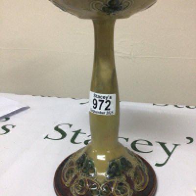 A Lambeth Doulton Candle stick Hight 24cm Restored. No Reserve .- NO RESERVE