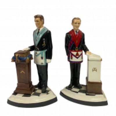 Michael Sutty, 2 limited edition porcelain figures. 14/100 titled Past Principle, Past Master 14/100 both with certificates. (D)