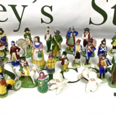 A collection of SCHEIBE ALSBACH porcelain figures, town folk/french military subjects including Napoleon. (39). Including 3 porcelain snow babies.