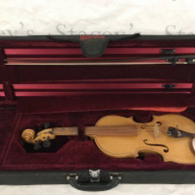 A cased Victor Gonzalez violin and bow.