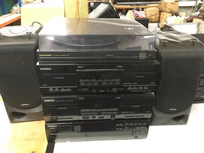 A Marantz TT151 record player and three Kenwood HiFi separates plus a pair of Kenwood speakers (6).