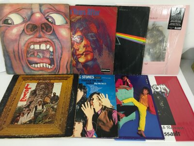 Eight LPs by various artists including King Crimson, Pink Floyd, Ten Years After and others. Includes early pressings.