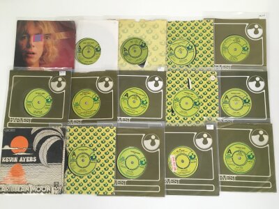 Fifteen Kevin Ayers 7" singles including demo discs.