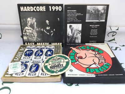 An alt rock/ hardcore 7" vinyl box set plus two others (3).