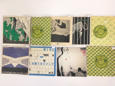Nine Wire 7" singles comprising some rare demo discs.