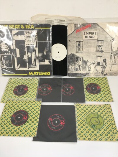Ten reggae records comprising three 12" singles including a Matumbi white label example and seven 7" singles including four demo discs.