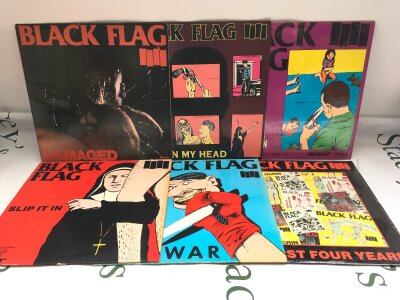 Six Black Flag LPs comprising Damaged, My War and others.