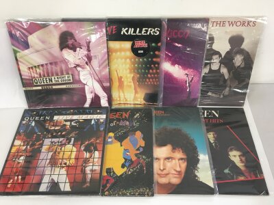 Eight Queen LPs comprising A Night At The Odeon, Live Magic, The Miracle and others.