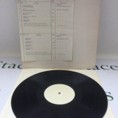 A test pressing for the Bob Dylan 'Saved' LP, CBS S 86113 with attached CBS headed note paper with typed detailed information.