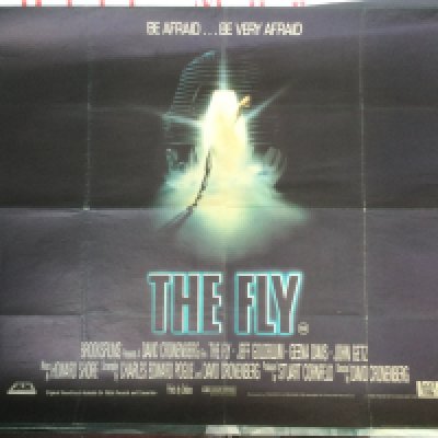 An original UK quad film poster for The Fly, approx 101cm x 76cm. Folded with one small tear and pin holes.